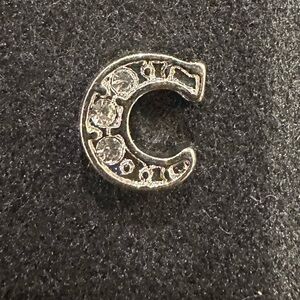 Origami Owl Silver Tone Crystal C Floating Mini Charm